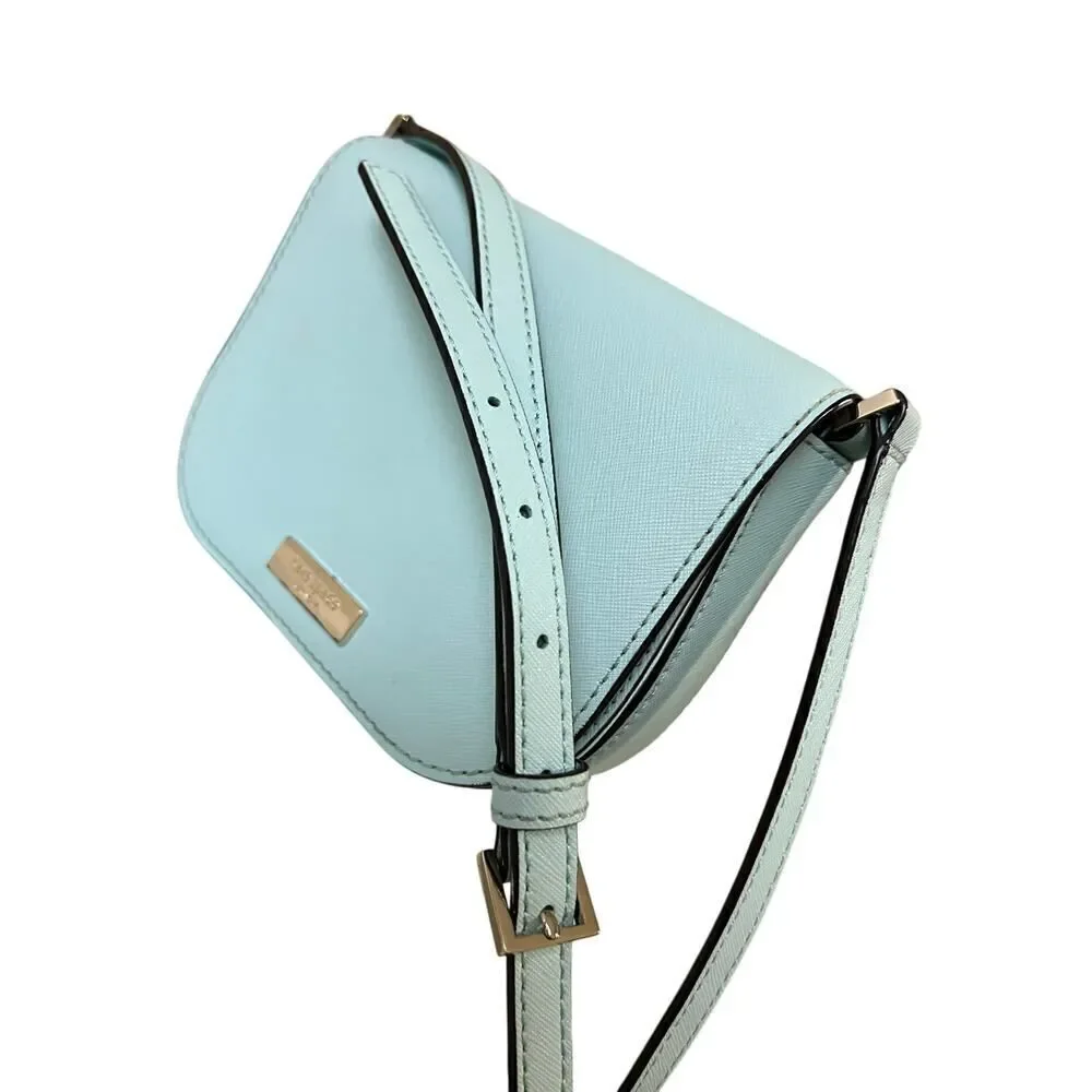Kate Spade Newbury Lane Carsen In Grace Blue Saffiano Leather Crossbody Bag